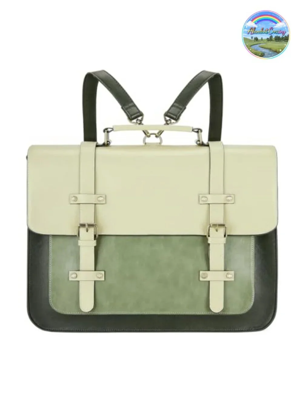 Vegan Leather Messenger Tote Computer Satchel 15.6 Inch Briefcase Shoulder Bag
